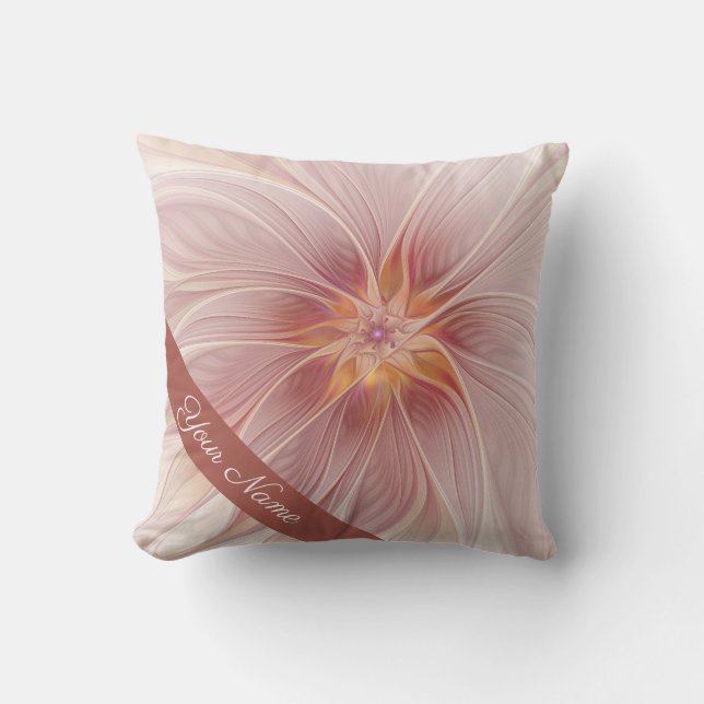 Mjuk Rosa Blommigt Dream Abstrakt Modern Flower Na Kudde (Framsida)