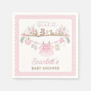 Mjuk Rosa Blommigt Flicka Clothes Boho Nursery Pappersservett