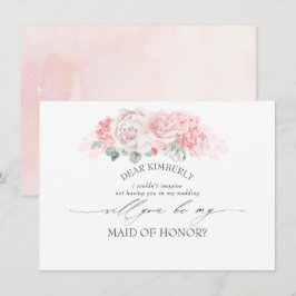 Mjuk Rosa Blommigt Maid of honor/Bridesmaid Frieri Inbjudningar