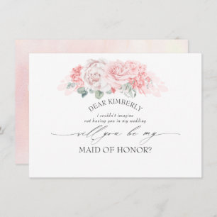 Mjuk Rosa Blommigt Maid of honor/Bridesmaid Frieri Inbjudningar