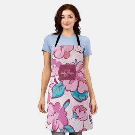 Mjuk Rosa Blomning Blommönster Anpassat Namn