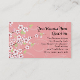 Mjuk Rosa Cherry-Blommar Visitkort
