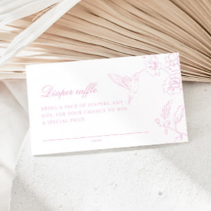 Mjuk Rosa Chinoiserie Blöja Lotteri Tilläggskort