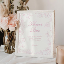 Mjuk Rosa Chinoiserie Blommig Bar Poster