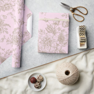 Mjuk Rosa Chinoiserie Present Presentpapper