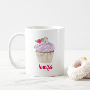 Mjuk Rosa Cuptårta Berry på Top Anpassningsbar Kaffemugg