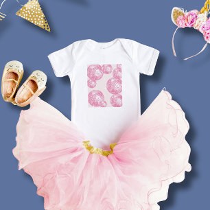 Mjuk Rosa Disco Bollar och Stars Girly Retro Stil T Shirt