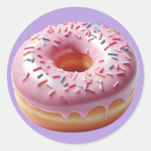 Mjuk Rosa Donut med Sprinkles Stickers