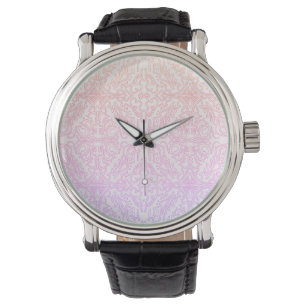 Mjuk rosa drömmig mandala-mönsterserie armbandsur