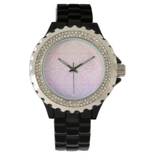 Mjuk rosa drömmig mandala-mönsterserie armbandsur