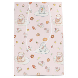 Mjuk Rosa Får och Penguin Dessert Mönster