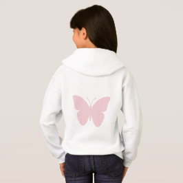 Mjuk Rosa Fjäril på Baksidan av Vita Barn T Shirt