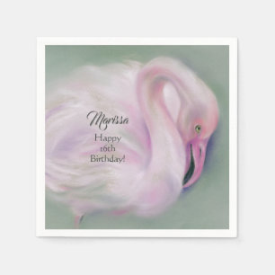 Mjuk Rosa Flamingo Pastel Anpassningsbar Party Pappersservett