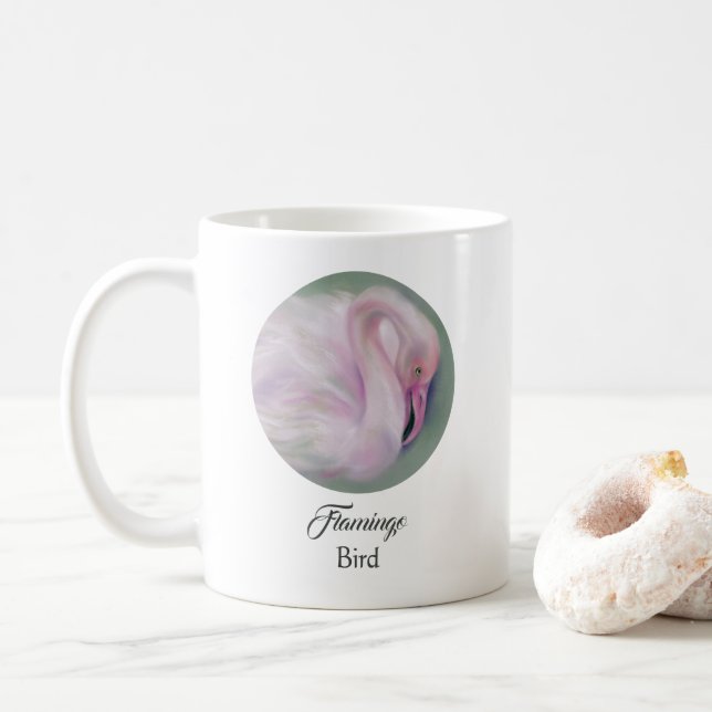 Mjuk Rosa Flamingo Pastel Personlig Kaffemugg (Med munk)
