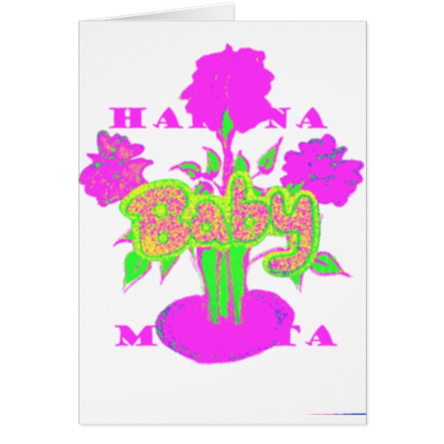 Mjuk Rosa Flower Art: A Baby Touch. Hälsningskort (Framsidan)