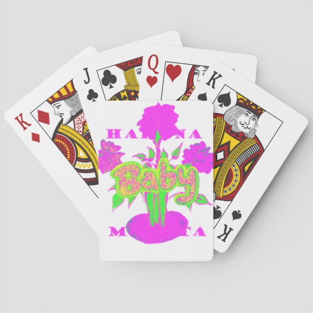 Mjuk Rosa Flower Art: A Baby Touch. Spel Kort (Baksidan)