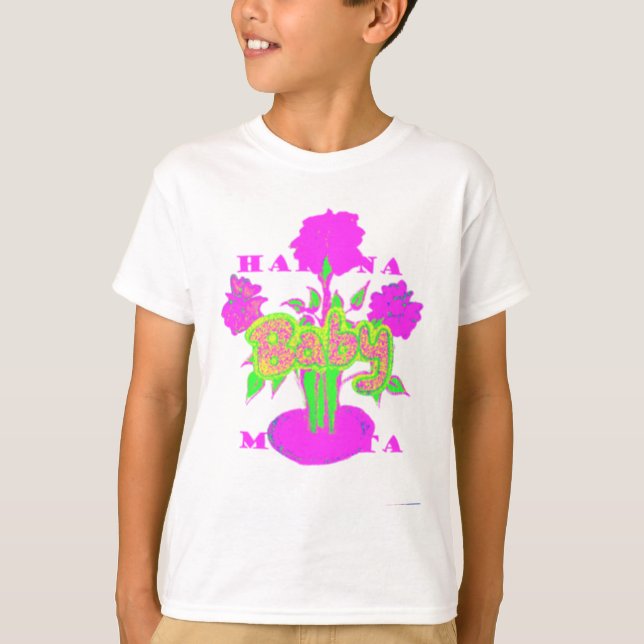 Mjuk Rosa Flower Art: A Baby Touch. Tee Shirt (Framsida)