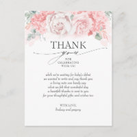 Mjuk Rosa Flowers Baby Shower Tack