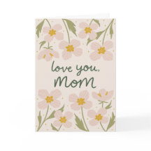 Mjuk Rosa Flowers Mors dag Card