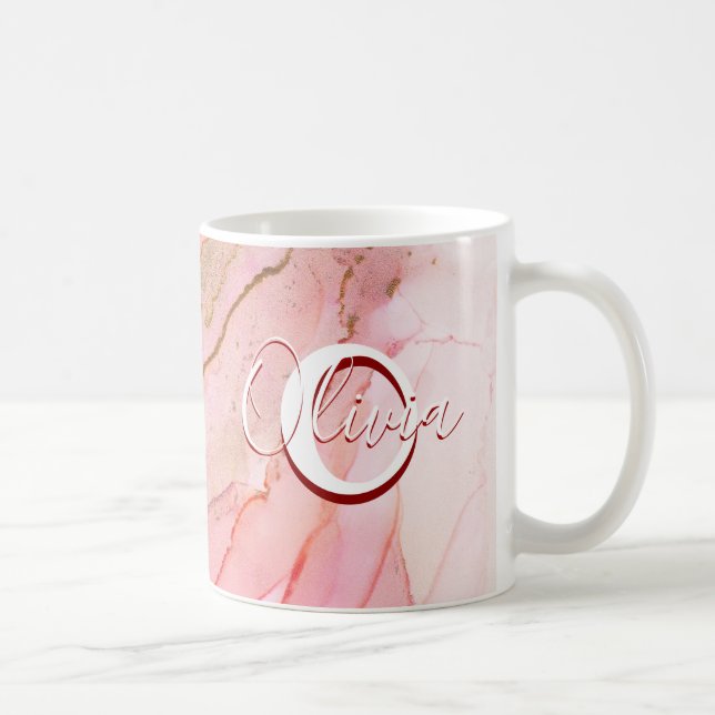 Mjuk Rosa Fluid Alkohol Bläck Kaffemugg (Höger)