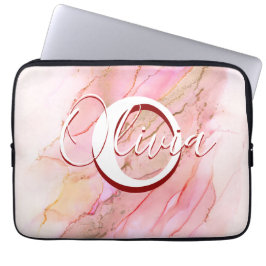 Mjuk Rosa Fluid Alkohol Bläck Laptop Fodral