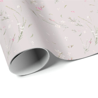 Mjuk Rosa Gaura Akvarell Blommor Presentpapper