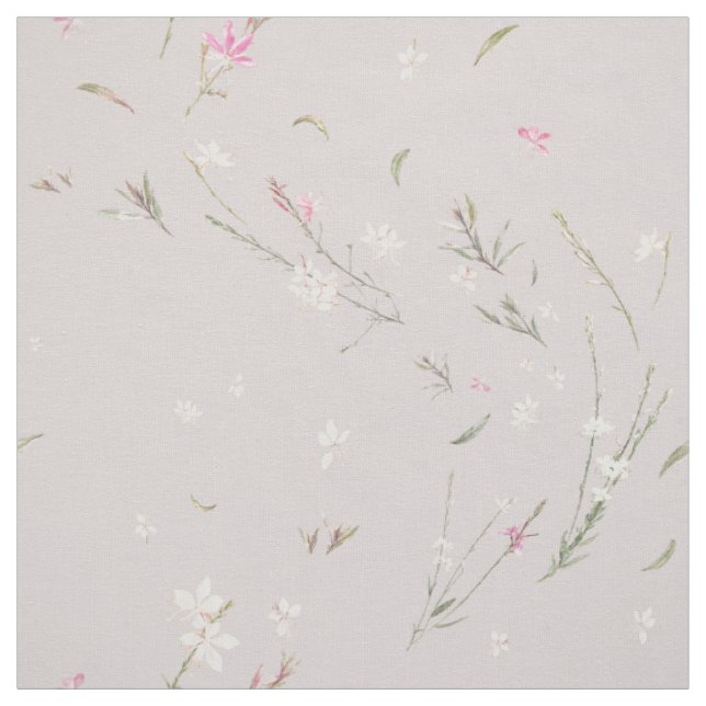 Mjuk Rosa Gaura Akvarellblomma Tyg (Provkarta)