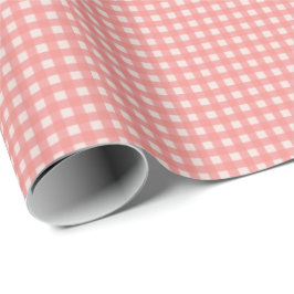 Mjuk rosa gingham-check presentpapper