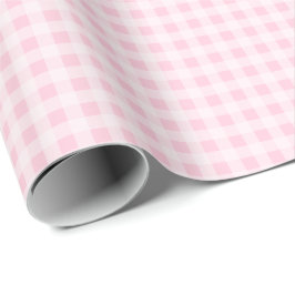Mjuk rosa Gingham-inslagspapper Presentpapper