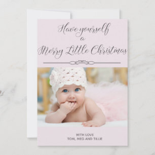 Mjuk Rosa Glad Liten Jul Fotokort Julkort