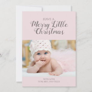 Mjuk Rosa Glad Liten Jul Fotokort Julkort