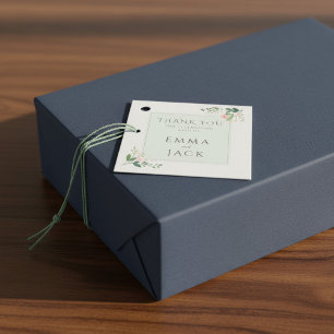 Mjuk rosa Grey namn bröllop Gåvor Etiketter