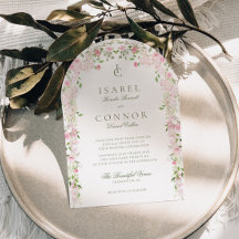 Mjuk Rosa Grön Blommig Båge Bröllop