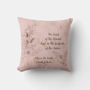 Mjuk Rosa Guld Blommönster Pillow Kudde