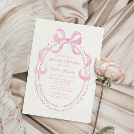 Mjuk Rosa Hand plockade Bow Ram Möhippa Inbjudningar