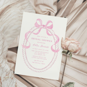 Mjuk Rosa Hand plockade Bow Ram Möhippa Inbjudningar