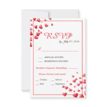 Mjuk Rosa Hjärtan Bröllops RSVP-kort