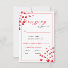 Mjuk Rosa Hjärtan Bröllops RSVP-kort OSA Kort