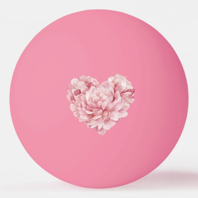 Mjuk Rosa Hjärtblomma Pingisboll (Framsidan)