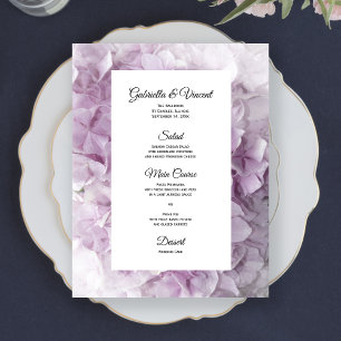 Mjuk Rosa Hydrangea Blommigt Bröllop Menu