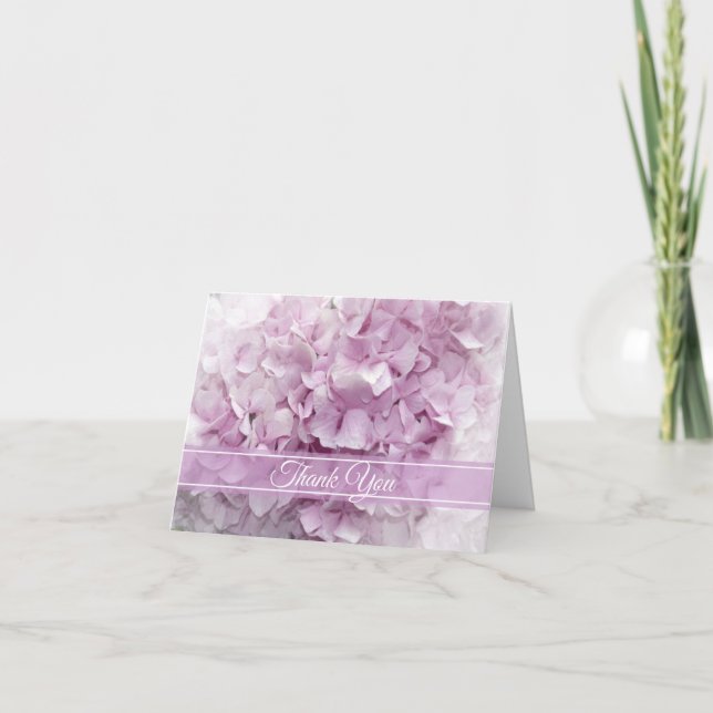 Mjuk Rosa Hydrangea Bridesmaid Tack Kort (Framsida)