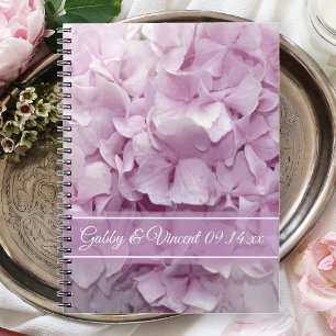 Mjuk Rosa Hydrangea Bröllop Anteckningsbok