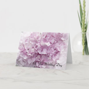 Mjuk Rosa Hydrangea Bröllopsdag Card Kort