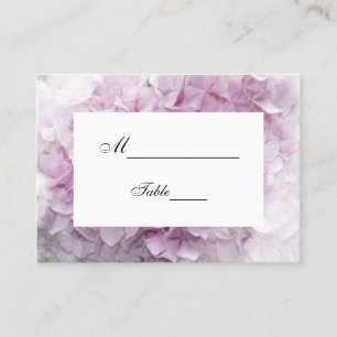 Mjuk Rosa Hydrangea Flower Bröllop Place Card Placeringskort