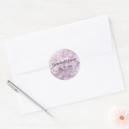 Mjuk Rosa Hydrangea Flower Bröllop Runt Klistermärke