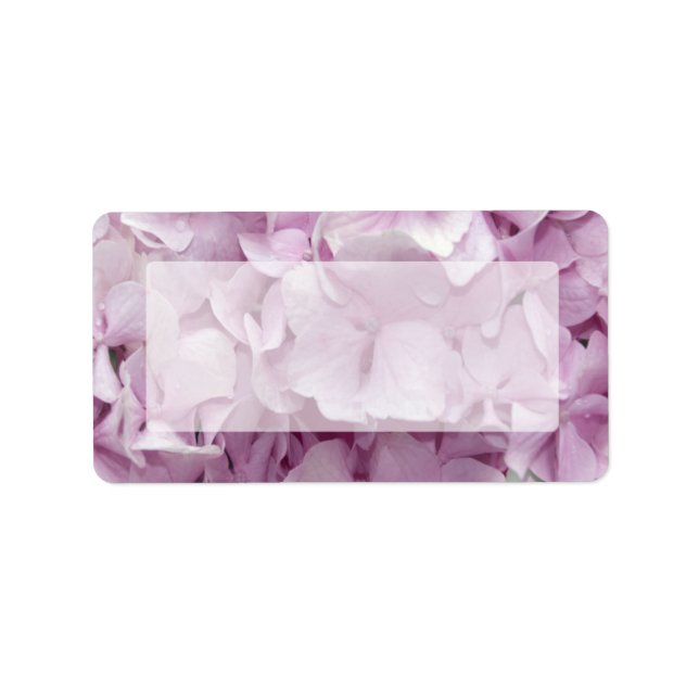 Mjuk Rosa Hydrangea Flowers Adressetikett (Framsidan)