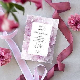 Mjuk Rosa Hydrangea Flowers Quinceanera Party Inbjudningar