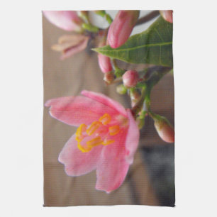 Mjuk Rosa Jatropha Blomma Kökshandduk