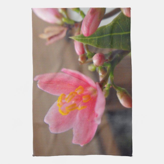 Mjuk Rosa Jatropha Blomma Kökshandduk (Vertikal)