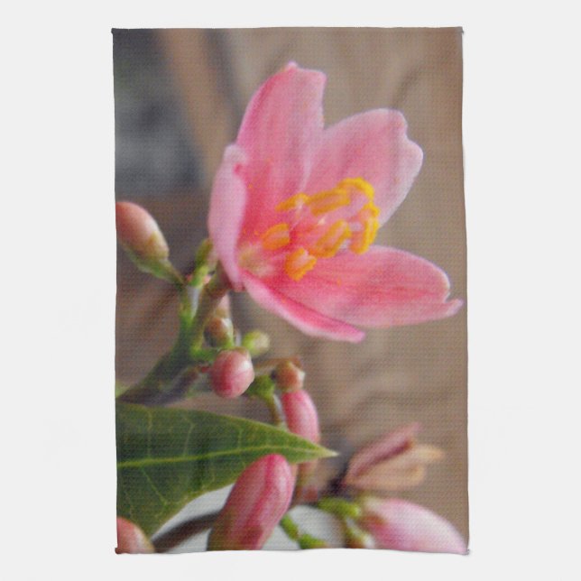 Mjuk Rosa Jatropha Blomma Kökshandduk (Vertikal)